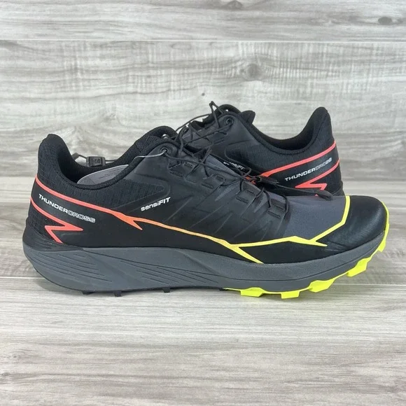 Salomon Thundercross Men's Sz 11.5 Trail Running Shoe Black Yellow Orange 472954 - Picture 6 of 10